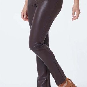 Women's Brown Faux Leather Leggings